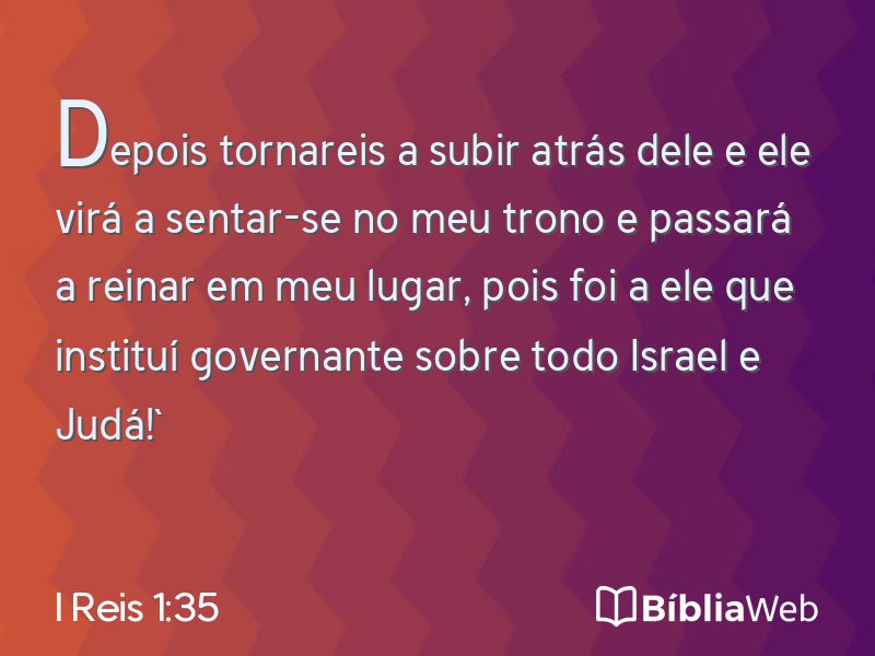 I Reis 1:35 em imagem para compartilhar