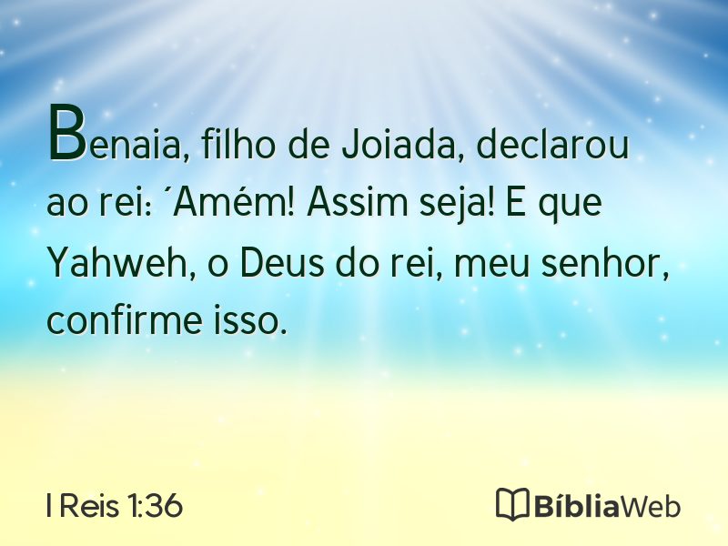 I Reis 1:36 em imagem para compartilhar