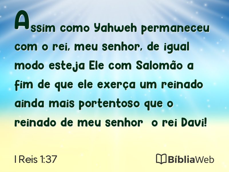 I Reis 1:37 em imagem para compartilhar