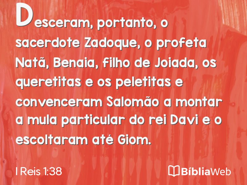I Reis 1:38 em imagem para compartilhar