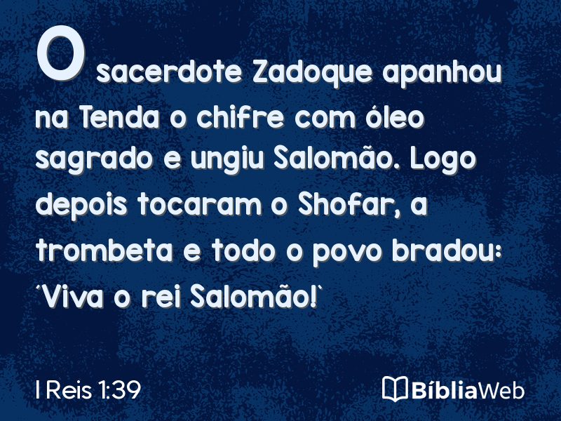 I Reis 1:39 em imagem para compartilhar