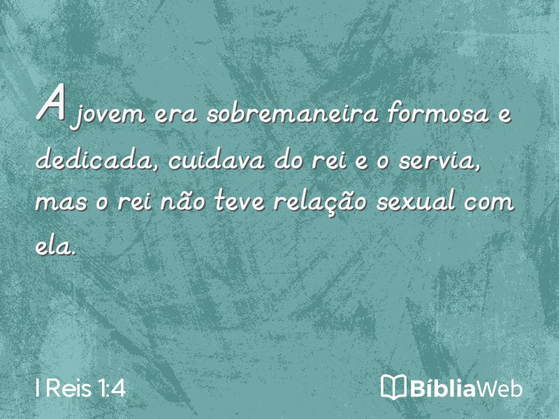 I Reis 1:4 em imagem para compartilhar