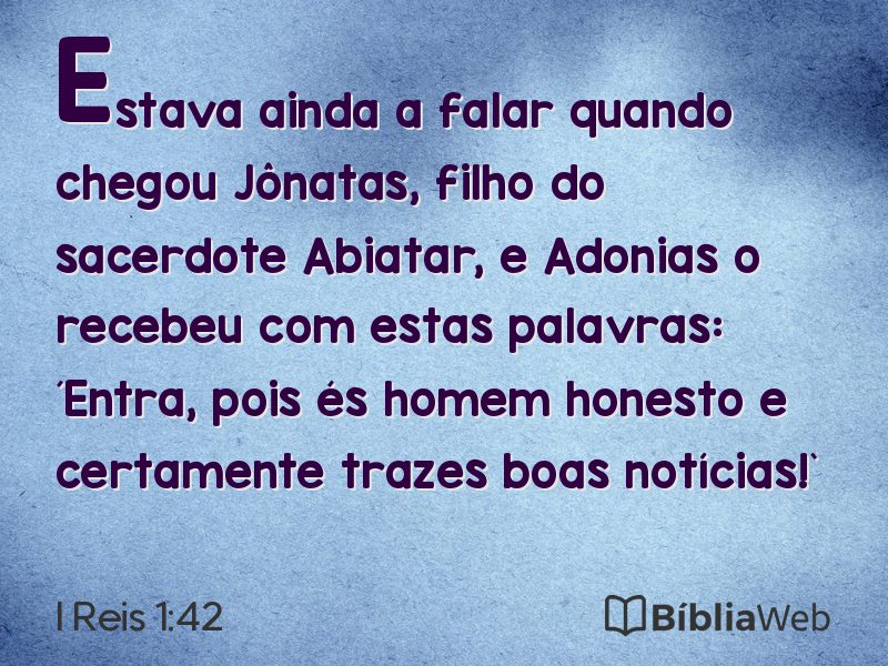 I Reis 1:42 em imagem para compartilhar