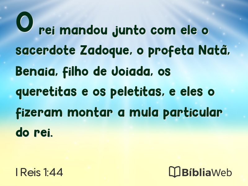 I Reis 1:44 em imagem para compartilhar