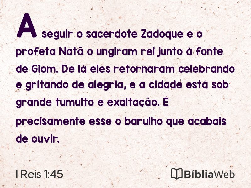 I Reis 1:45 em imagem para compartilhar