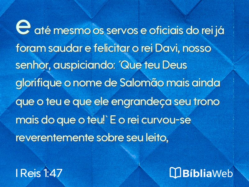 I Reis 1:47 em imagem para compartilhar