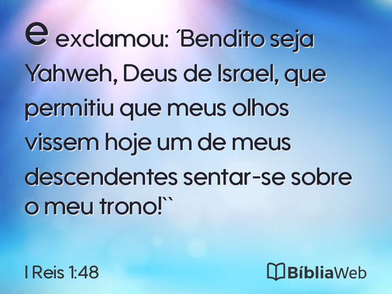 I Reis 1:48 em imagem para compartilhar