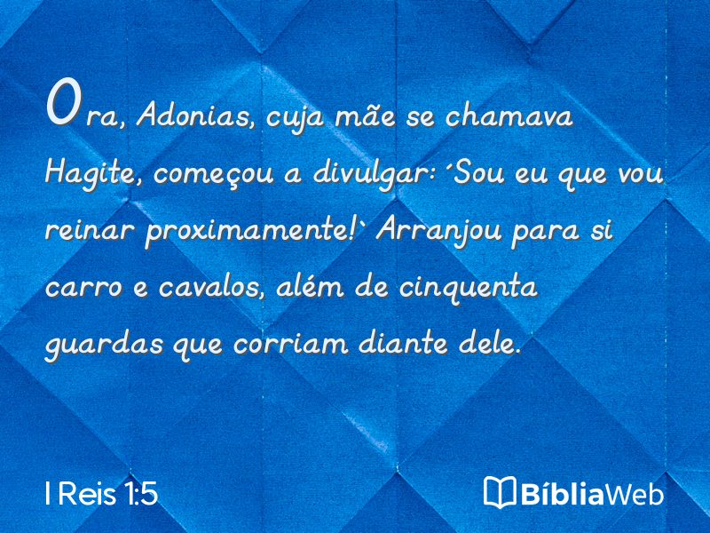 I Reis 1:5 em imagem para compartilhar