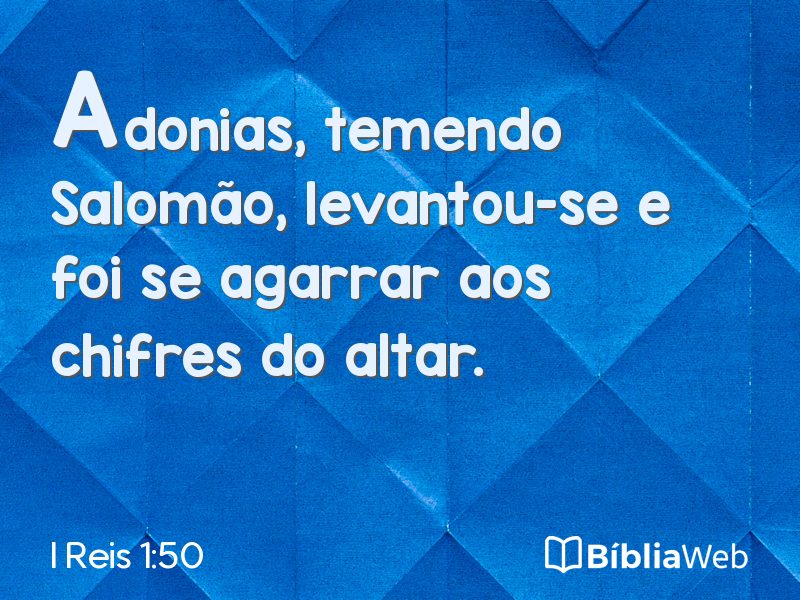 I Reis 1:50 em imagem para compartilhar