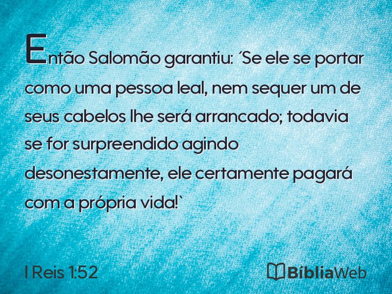 I Reis 1:52 em imagem para compartilhar