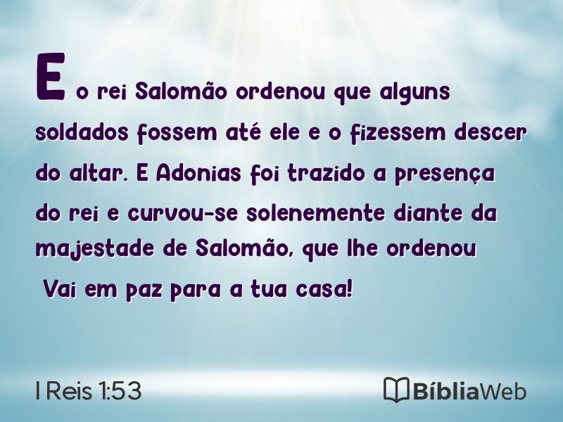 I Reis 1:53 em imagem para compartilhar