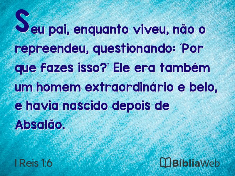 I Reis 1:6 em imagem para compartilhar