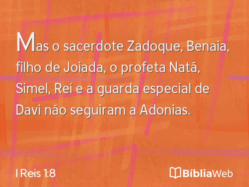 I Reis 1:8 em imagem para compartilhar
