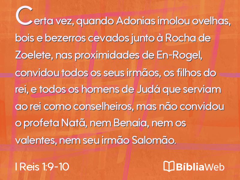 I Reis 1:9-10 em imagem para compartilhar