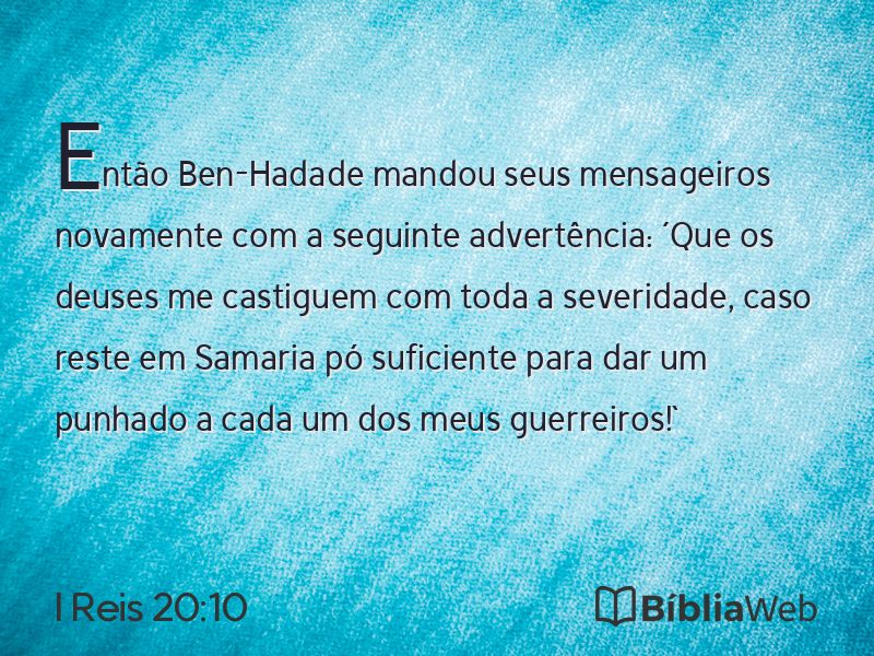 I Reis 20:10 em imagem para compartilhar