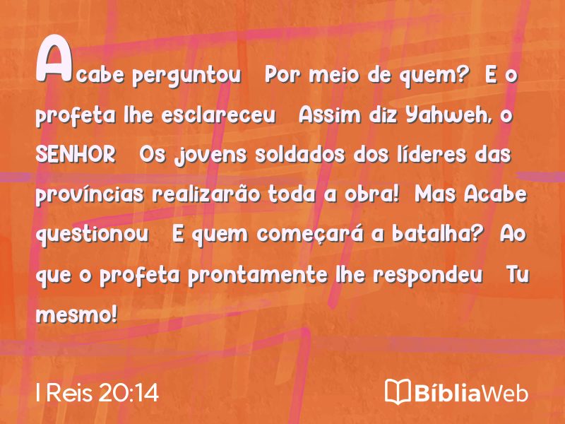 I Reis 20:14 em imagem para compartilhar