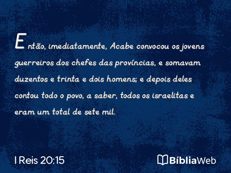 I Reis 20:15 em imagem para compartilhar
