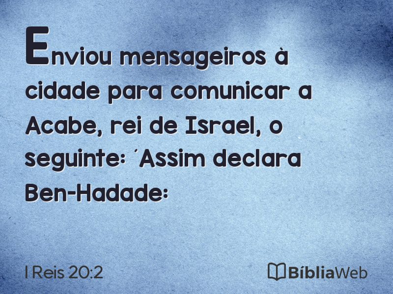I Reis 20:2 em imagem para compartilhar