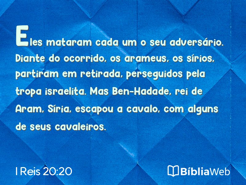 I Reis 20:20 em imagem para compartilhar
