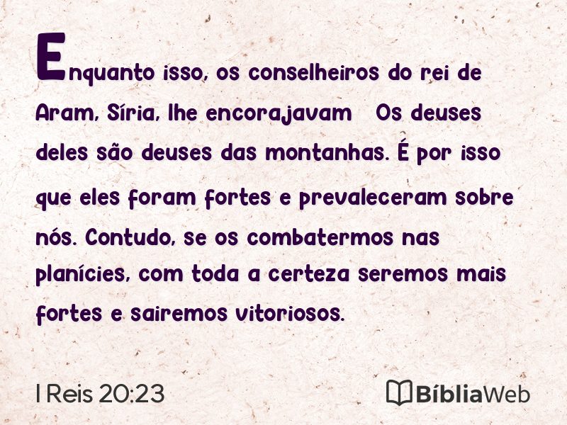 I Reis 20:23 em imagem para compartilhar