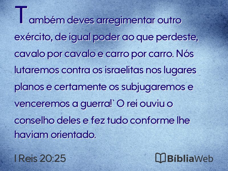I Reis 20:25 em imagem para compartilhar