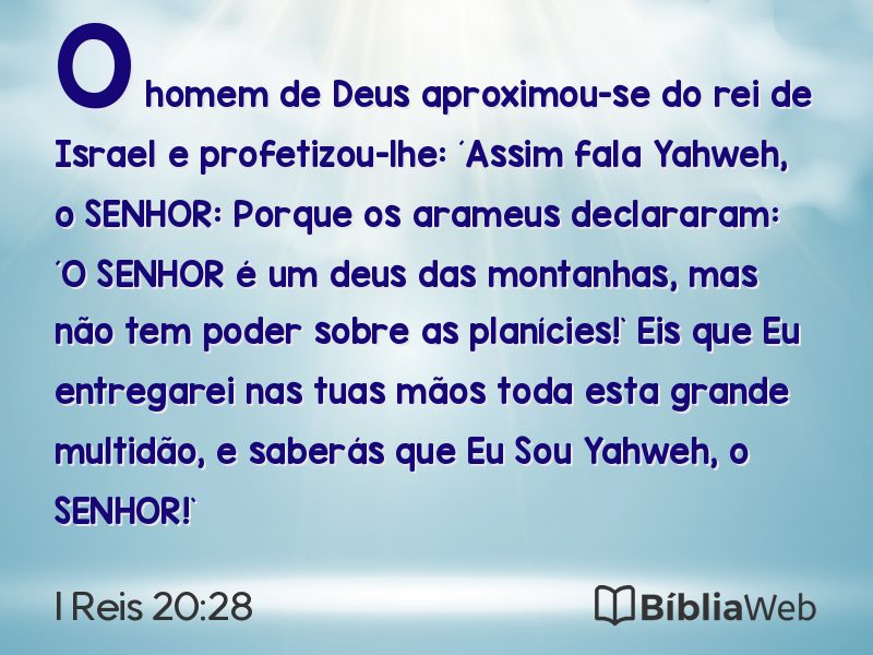 I Reis 20:28 em imagem para compartilhar