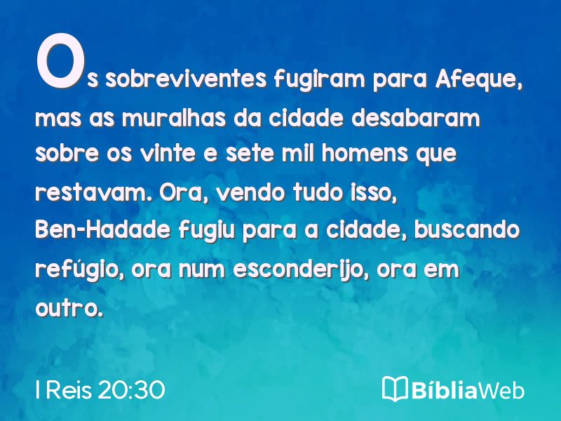 I Reis 20:30 em imagem para compartilhar