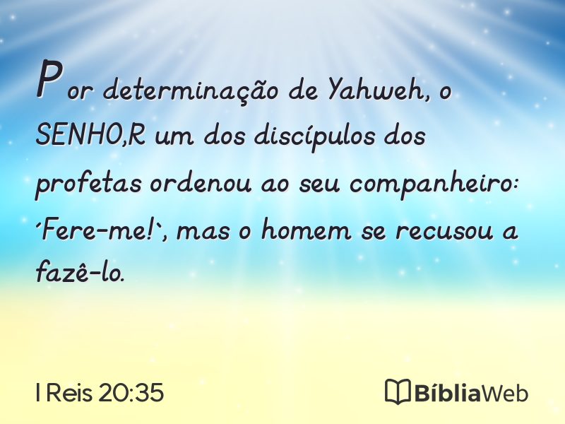 I Reis 20:35 em imagem para compartilhar