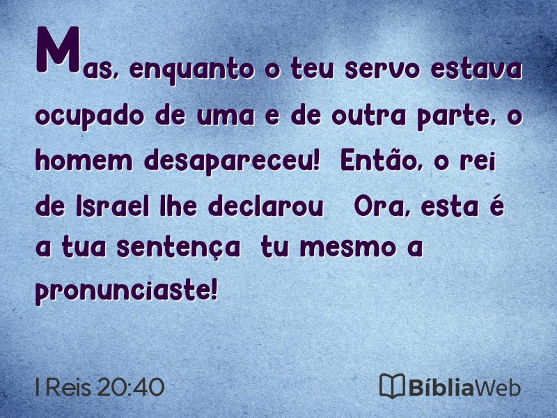 I Reis 20:40 em imagem para compartilhar