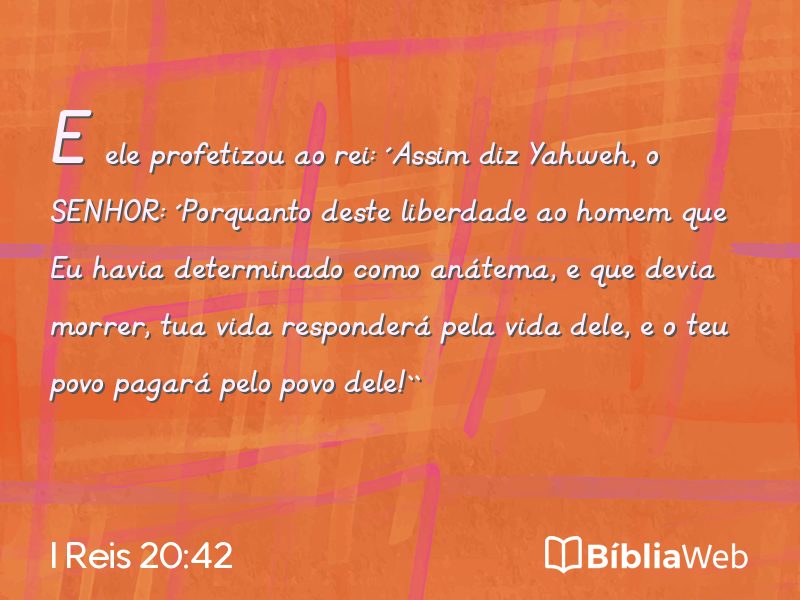 I Reis 20:42 em imagem para compartilhar