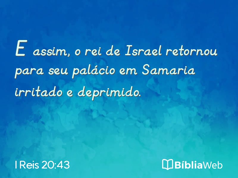 I Reis 20:43 em imagem para compartilhar