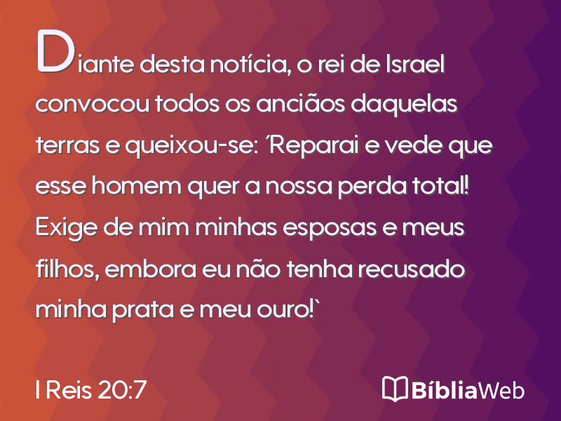 I Reis 20:7 em imagem para compartilhar