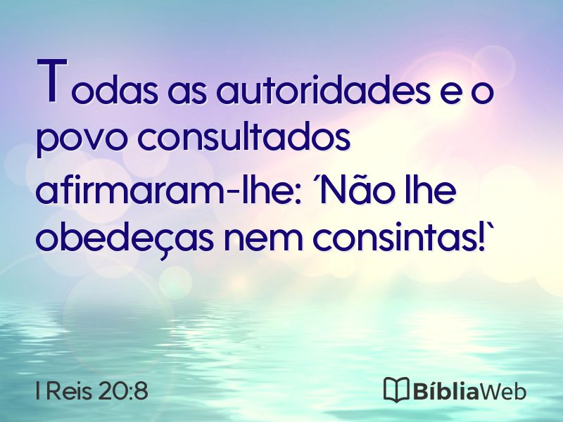 I Reis 20:8 em imagem para compartilhar