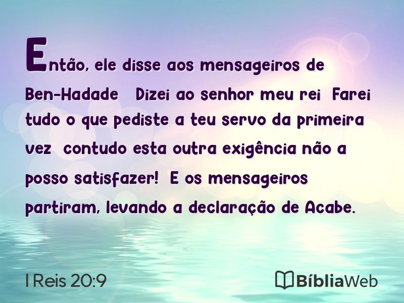 I Reis 20:9 em imagem para compartilhar