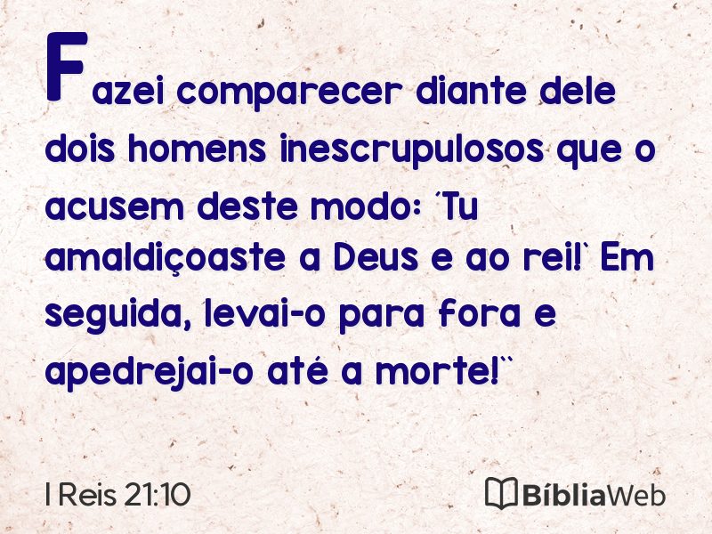I Reis 21:10 em imagem para compartilhar