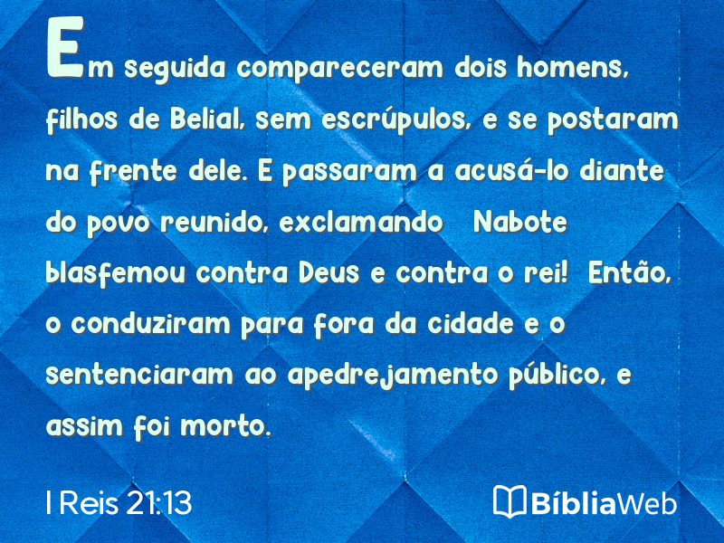 I Reis 21:13 em imagem para compartilhar