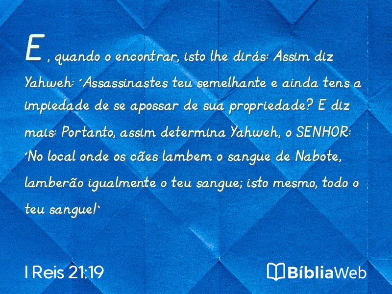 I Reis 21:19 em imagem para compartilhar