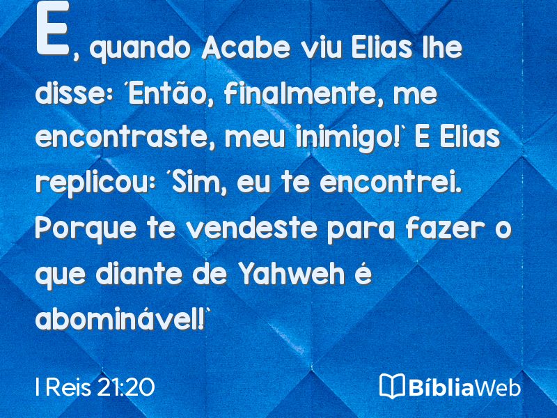I Reis 21:20 em imagem para compartilhar