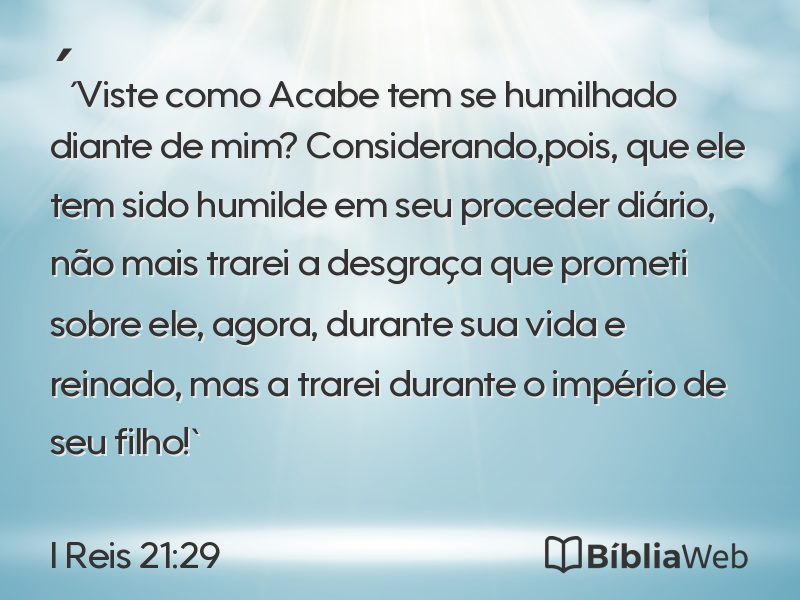 I Reis 21:29 em imagem para compartilhar