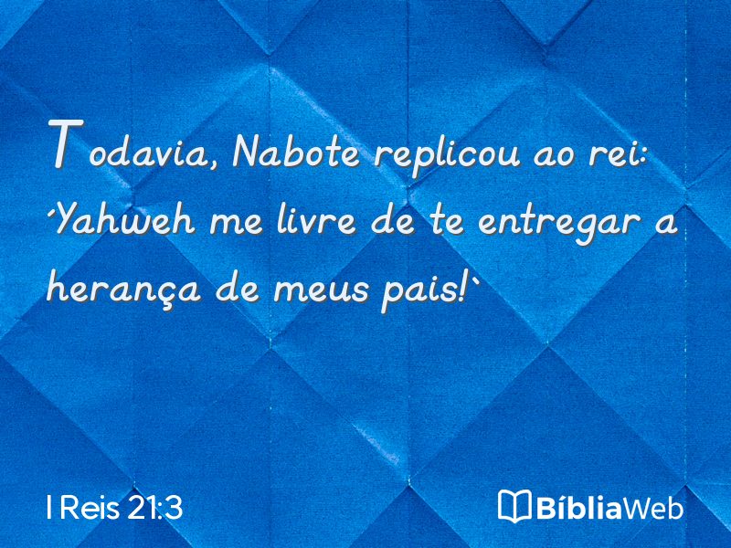 I Reis 21:3 em imagem para compartilhar