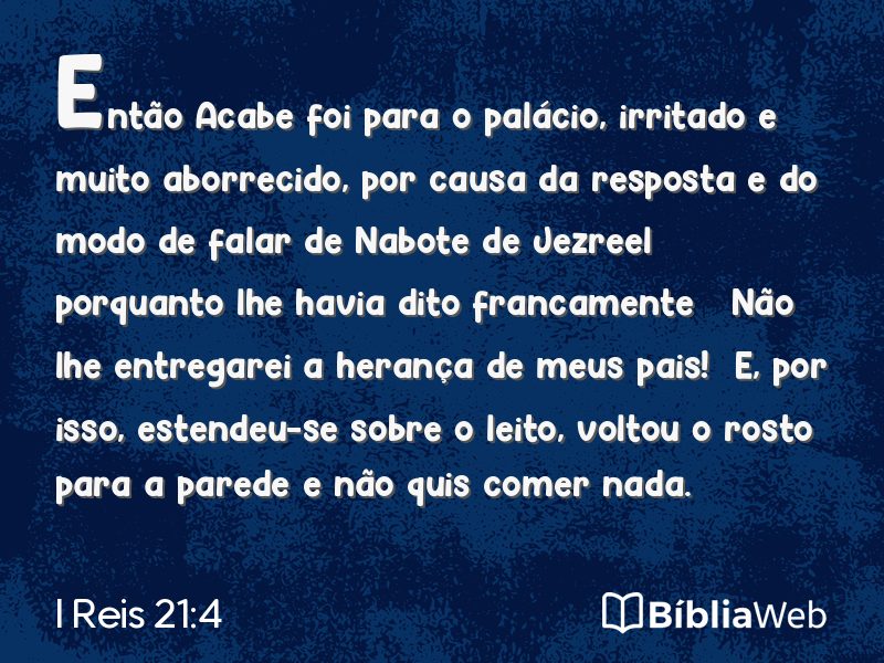 I Reis 21:4 em imagem para compartilhar