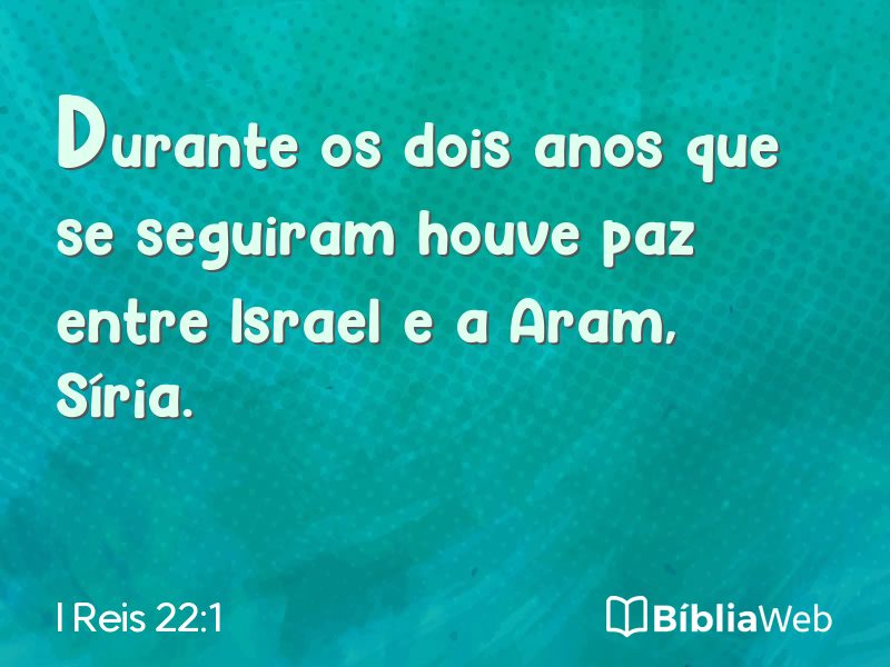I Reis 22:1 em imagem para compartilhar