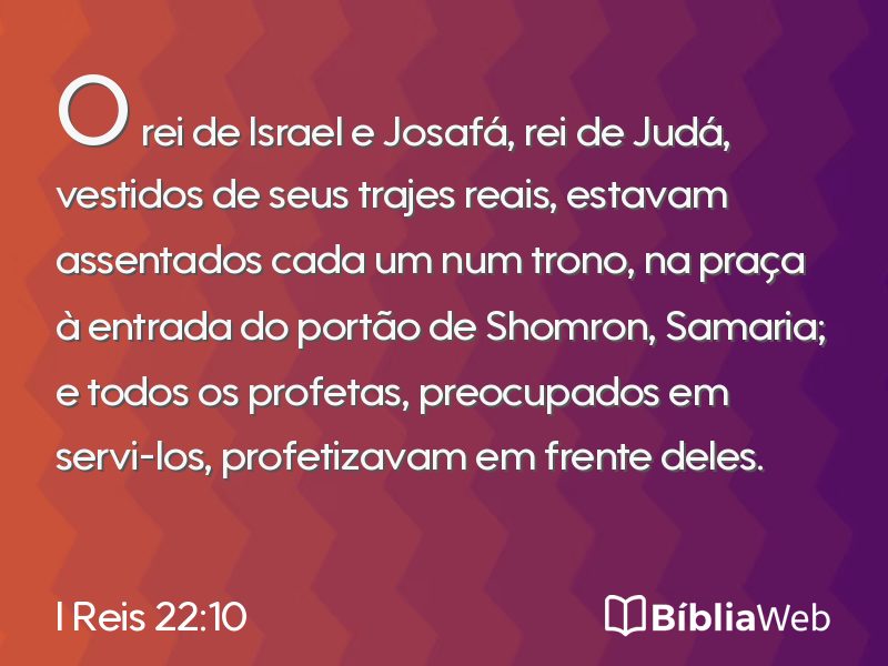 I Reis 22:10 em imagem para compartilhar