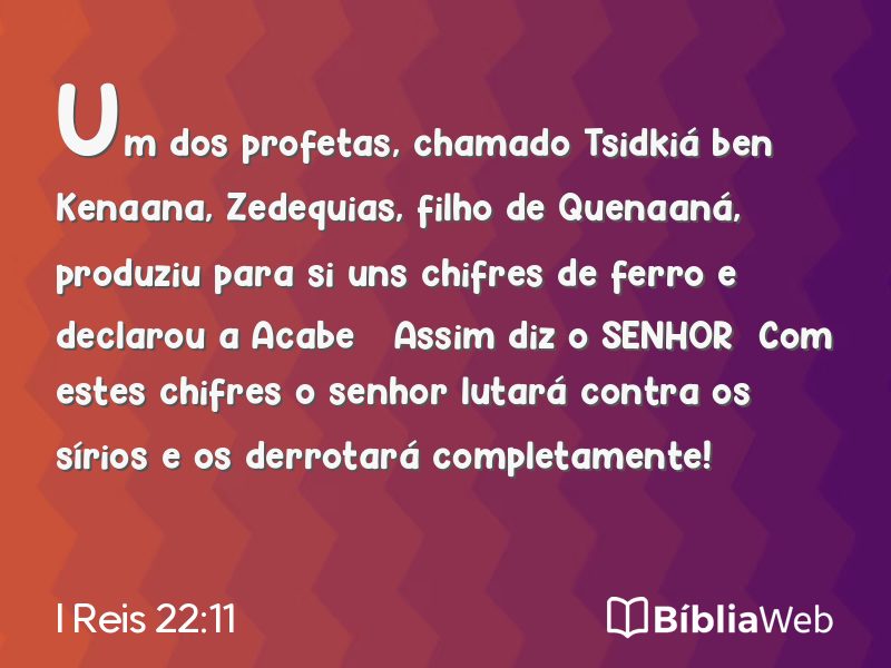 I Reis 22:11 em imagem para compartilhar
