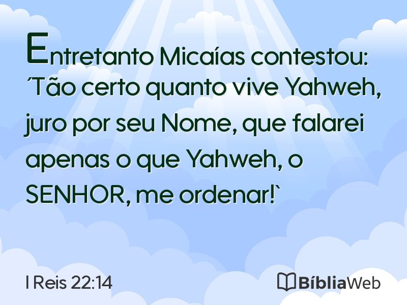 I Reis 22:14 em imagem para compartilhar