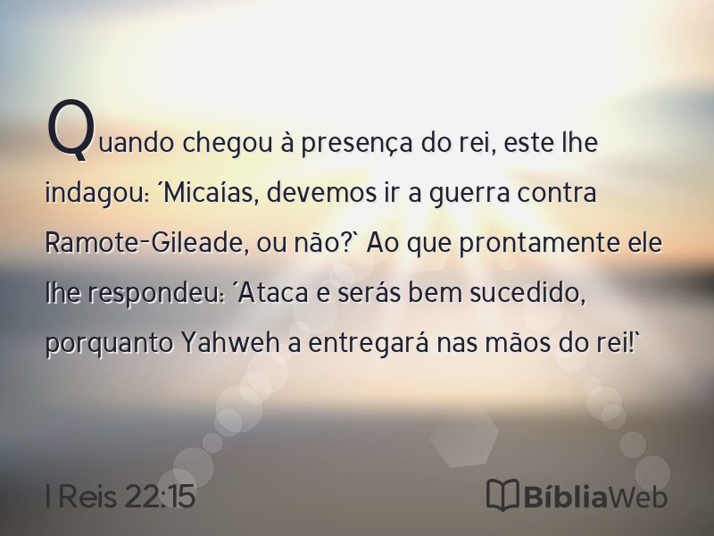 I Reis 22:15 em imagem para compartilhar