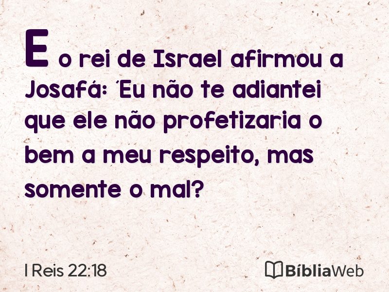 I Reis 22:18 em imagem para compartilhar