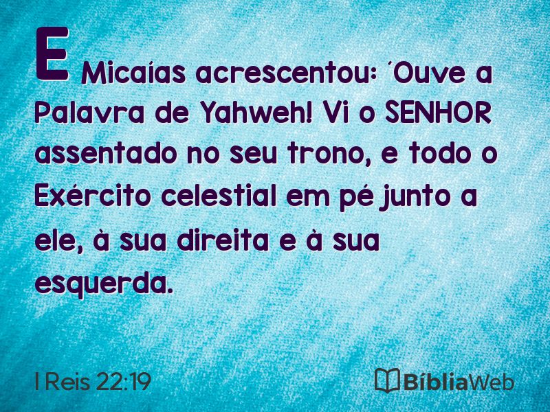 I Reis 22:19 em imagem para compartilhar