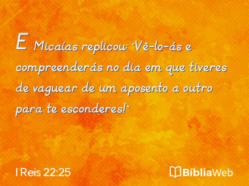 I Reis 22:25 em imagem para compartilhar