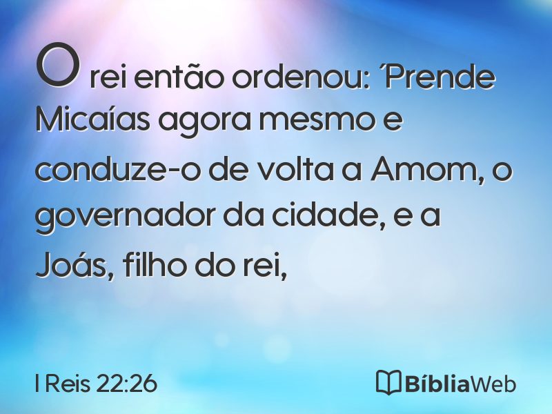 I Reis 22:26 em imagem para compartilhar